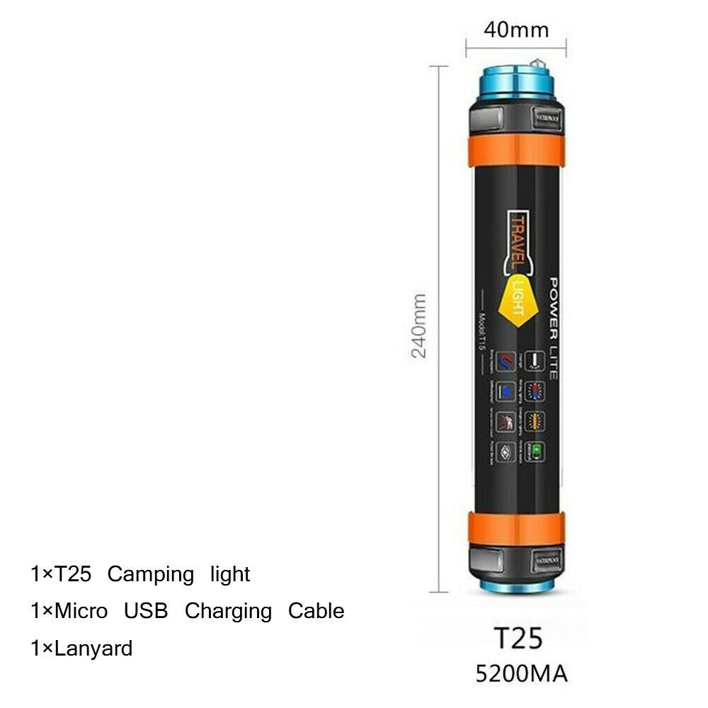 Camping Lantern Magnet Tent Light USB Outdoor Emergency Power Light Flashlight Mosquito Repellent