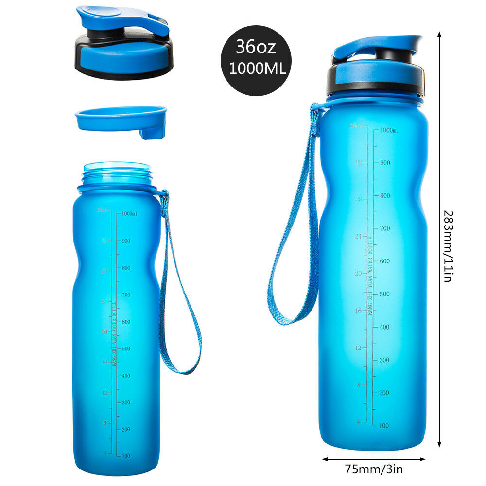 Botella de agua potable al aire libre de 1000 ml, taza de viaje para ciclismo deportiva a prueba de fugas