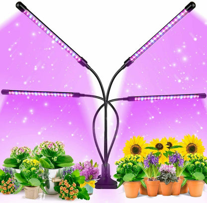 Planta crece regulable 2/3/4 luz principal 54 LED hidroponía cuello de cisne lámpara roja/azul