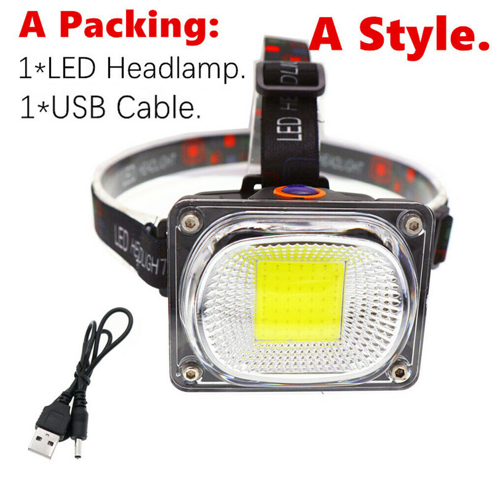 LED COB Headlamp Adjustable Torch Head Lamp 18650 Headlight
