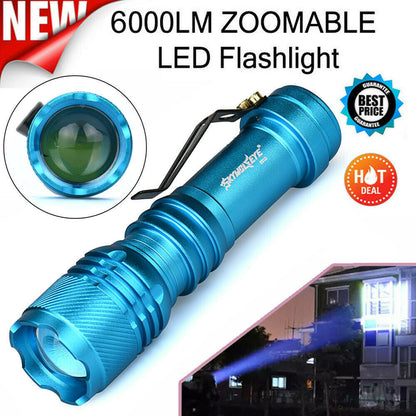 Super brillante 6000LM ZOOMABLE linterna Q5 LED 3 modos AA/14500 lámpara de antorcha