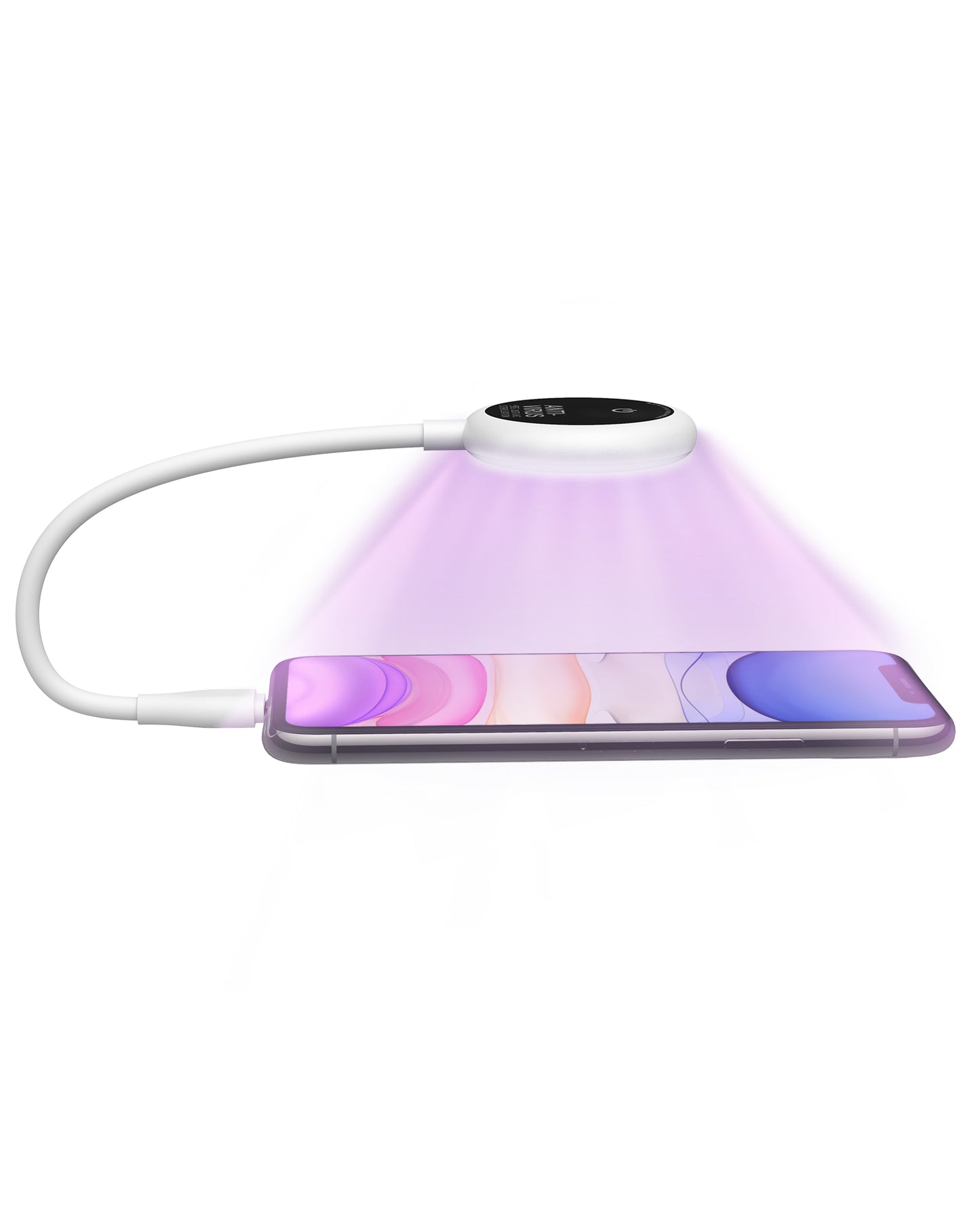 Desinfectante de luz UV Esterilizador de teléfono UV con sensor corporal y temporizador Luz UV USB portátil y luz de escritorio LED Cuello de cisne flexible de 15 pulgadas con rotación de 360° para viajes en casa o oficina