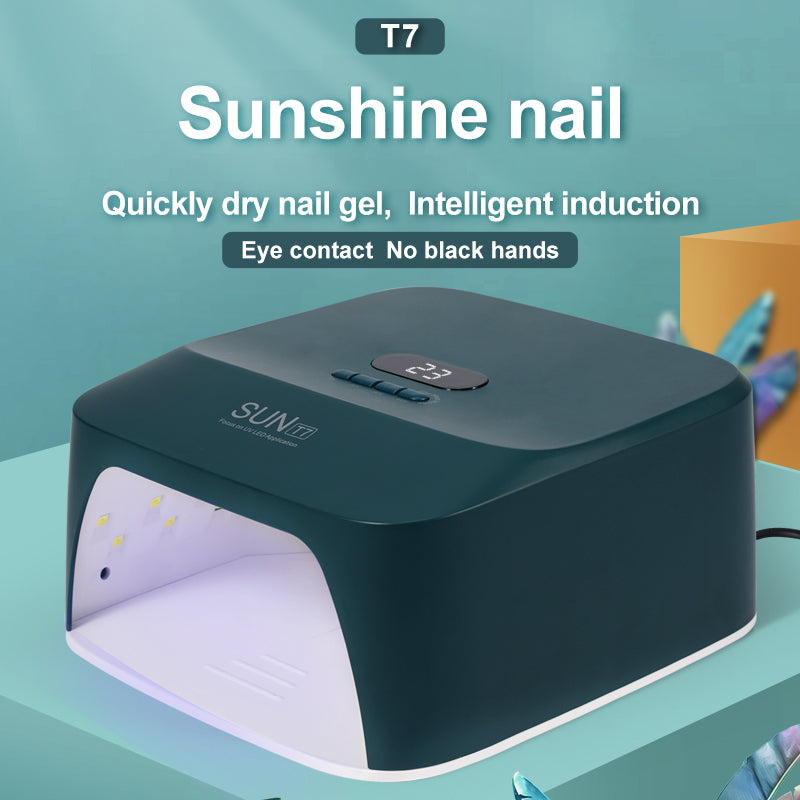 Lámpara de uñas SUN T7 de 48W, pegamento fotográfico suave con luz solar, sin manos negras, sin dolor, secador de uñas LED UV