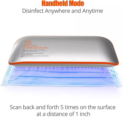 Mini desinfectante portátil con luz UV, alimentado por 6x LED UVC, tasa antigérmenes aumentada para relojes de teléfonos móviles, joyas y gafas