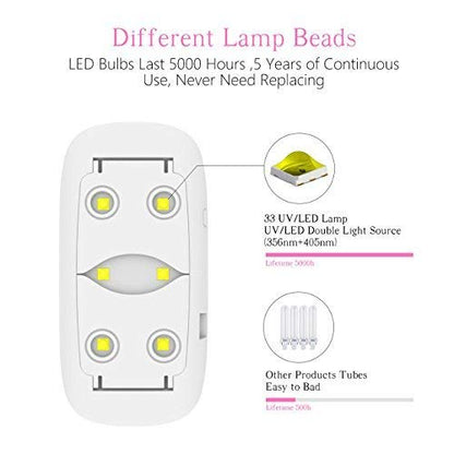 Mini Nail Dryer Lamp 6W LED UV Portable Nail Dryer Curing Lamp Light for Gel Based Polish USB Powe